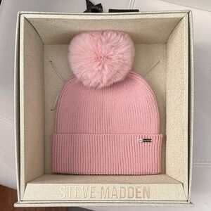 Steve Madden Blush Pink Pom-Pom Hat